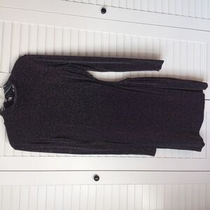 BAR III Dress Women's Sparkle Side Hole Party Dress Black & Silver Size L